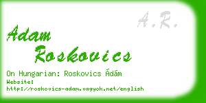adam roskovics business card