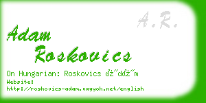 adam roskovics business card